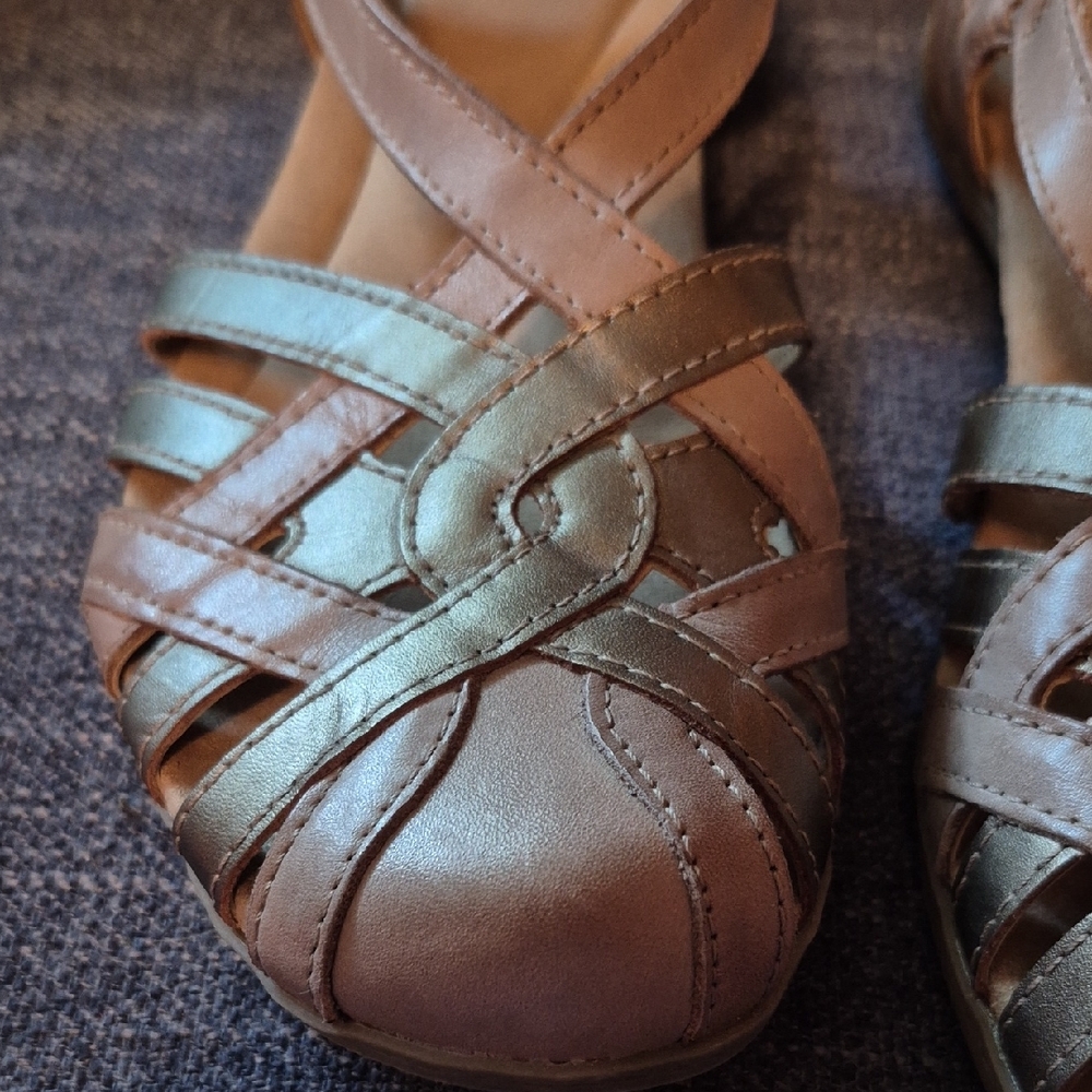 Origins Brown Leather Sandals Comfortable Summer Footwear - Picture 5 of 7